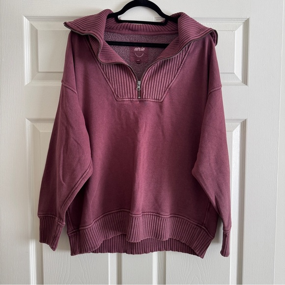 aerie Sweaters - Aerie | Deep Purple Quarter-Zip Sweatshirt | Medium